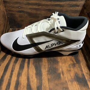 Nike Alpha Menace Pro 4 Football Cleats Men's size 17 White Black FZ7702-105